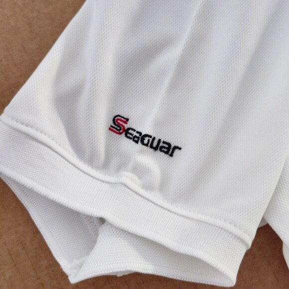 Seaguar Not Seeing Is Believing Men's XXL White Polo Shirt Polyester Fishing App - Picture 6 of 8